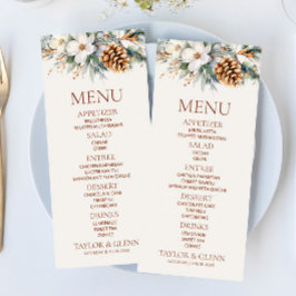 Winter Bloemen Pine Tree Cone Wedding Menu