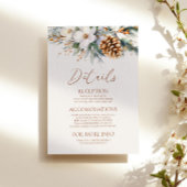 Winter Bloemen Pine Tree Wedding Details Informatiekaartje