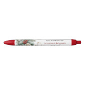 Winter Bloemen Rood Wit Kerst Roos bruiloft Zwarte Inkt Pen (Voorkant)