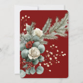 Winter Bloemen Rood Wit Rose Brunch & Bubbly Kaart (Achterkant)