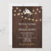 Winter Bloemen Rustieke Bruiloft | String Lights H Kaart (Voorkant)