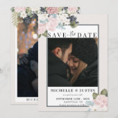 Winter Bloemen | Rustieke Trouwfoto Save The Date (Voorkant / Achterkant)