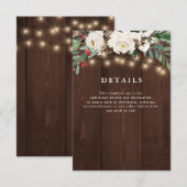 Winter Bloemen Snaar Lichten Bruiloft Details Kaar RSVP Kaartje (Voorkant / Achterkant)