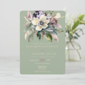 Winter Bloemen | Trouwfeest Kaart (Staand voorkant)