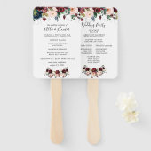 Winter Bloemen Trouwprogramma Fan Handwaaier (Voorkant en achterkant)