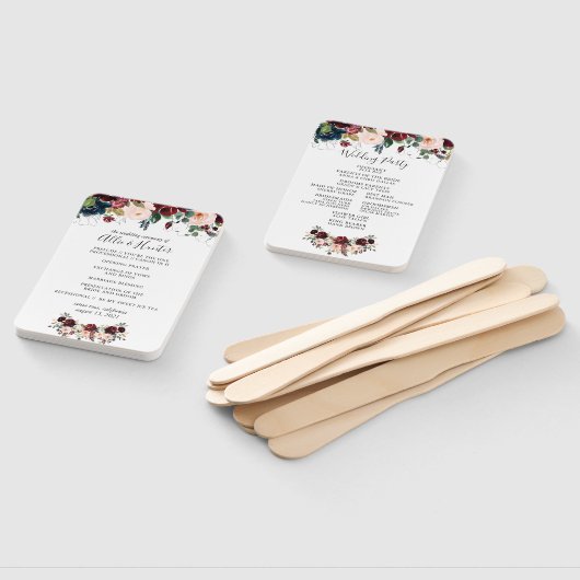 Winter Bloemen Trouwprogramma Fan Handwaaier (Niet-gemonteerd)