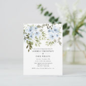 Winter Bloemen | Uitnodiging voor verlovingsfeest (Staand voorkant)