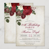 Winter Bloemen Vakantie Verjaardag Uitnodiging (Voorkant / Achterkant)