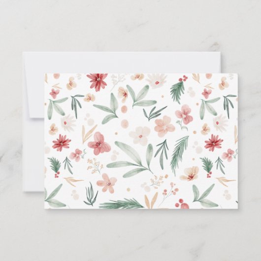 Winter Bloemen Waterverf bruiloft RSVP QR Code (Achterkant)