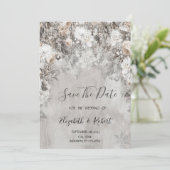 Winter Bloemen Wonderland Bewaar De Datum Save The Date (Staand voorkant)