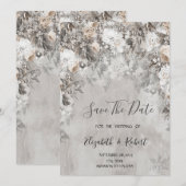 Winter Bloemen Wonderland Bewaar De Datum Save The Date (Voorkant / Achterkant)