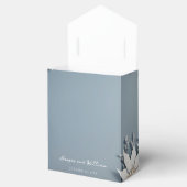 Winter bloemenblauw en witte bruiloft bedankdoosjes (Geopend)