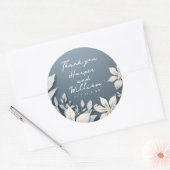 Winter bloemenbruiloft dank u ronde sticker (Envelop)