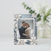 Winter bloemenbruiloft foto dank u briefkaart (Staand voorkant)