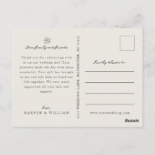 Winter bloemenbruiloft foto dank u briefkaart (Achterkant)