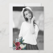 Winter bloemenchique bordeaux FOTO afstudeerfeest Kaart (Achterkant)