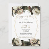 Winter bloemenchique goud geometrische verlovingsf kaart (Voorkant)