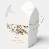 Winter Bloemend Pineboom Bruidsmeisje Borrel Bedankdoosjes (Geopend)