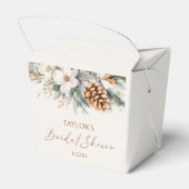 Winter Bloemend Pineboom Bruidsmeisje Borrel Bedankdoosjes (Achterkant)