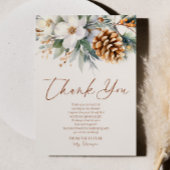 Winter Bloemend Pineboom Kerst Bruiloft Borrel Bedankkaart