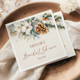 Winter Bloemendennen Bruiloftsborrel Servet