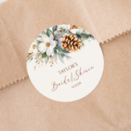 Winter Bloemendennenboom Bruidsdouche Ronde Sticker