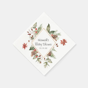 Winter Bloemengroen   Baby Shower Servetten