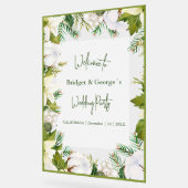 Winter bloemengroen Frosted bruiloft Welkom Acryl Bord (Hoek)