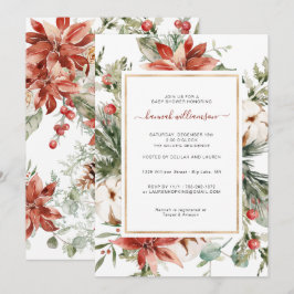 Winter Bloemengroen | Kerst Baby Shower Kaart
