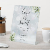 Winter bloemengroen liefde is zoete gunst reclamebord met voetstuk (Insitu)