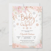 Winter Bloemige Baby Shower Uitnodiging (Voorkant)