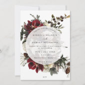 winter bloemige bes moderne trouwkaart kaart (Voorkant)