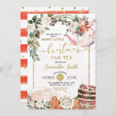 Winter Bloemrijke Vrolijke Kleine Kerst Par - Thee Kaart (Voorkant / Achterkant)