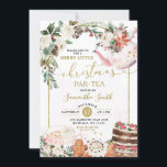 Winter Bloemrijke Vrolijke Kleine Kerst Par - Thee Kaart<br><div class="desc">Winter Bloemrijke Vrolijke Kleine Kerst Par - Thee Uitnodiging</div>