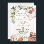 Winter Bloemrijke Vrolijke Kleine Kerst Par - Thee Kaart<br><div class="desc">Winter Bloemrijke Vrolijke Kleine Kerst Par - Thee Uitnodiging</div>