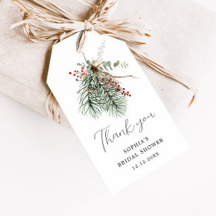 Winter Bloemstuk Cadeaulabel