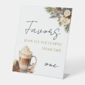 Winter Bloemstuk Coffee Bruiloft Feest Favor Table Reclamebord Met Voetstuk (Voorkant)