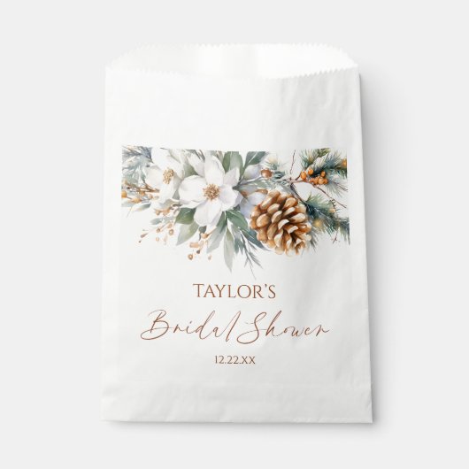 Winter Bloemstuk Dennenboom Bruidsdouche Bedankzakje (Voorkant)