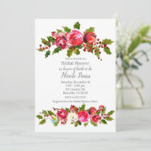 Winter Bloemstuk Hulstbes Bruiloft Feest Kaart (Staand voorkant)