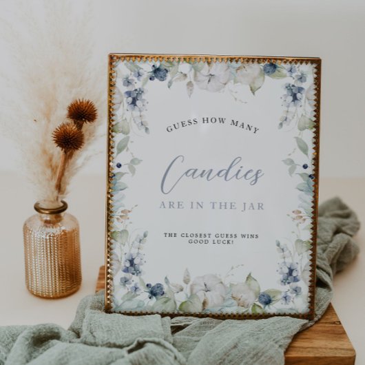 Winter Bloemstuk 'Raad Hoeveel' Bruidsmeisje Feest Poster