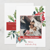Winter Bloemstuk Rode Bessen Dennnen Kerstkaart Kaart (Voorkant / Achterkant)
