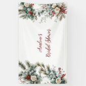 Winter Bloemstuk Rode Witte Roos Bruidsdouche Spandoek (Verticaal)