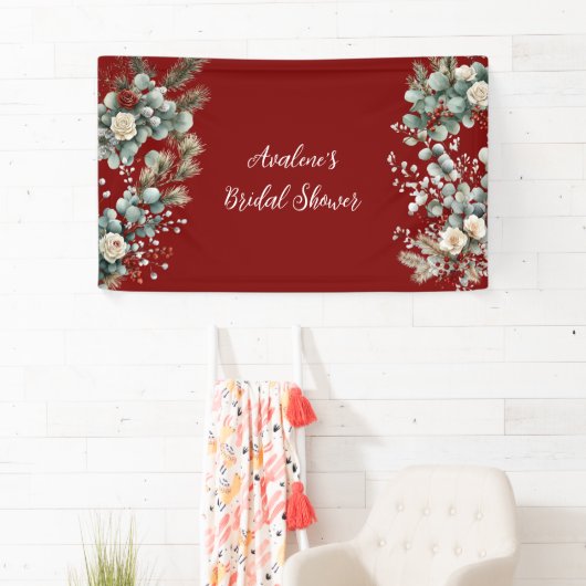 Winter Bloemstuk Rode Witte Roos Bruidsdouche Spandoek (Insitu)