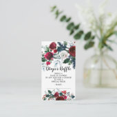 Winter Bloom Baby shower Luier Raffle Ticket Informatiekaartje (Staand voorkant)