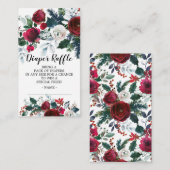 Winter Bloom Baby shower Luier Raffle Ticket Informatiekaartje (Voorkant / Achterkant)