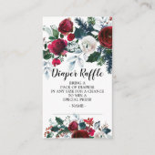 Winter Bloom Baby shower Luier Raffle Ticket Informatiekaartje (Voorkant)