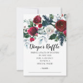 Winter Bloom Baby shower Luier Raffle Ticket Kaart (Voorkant)