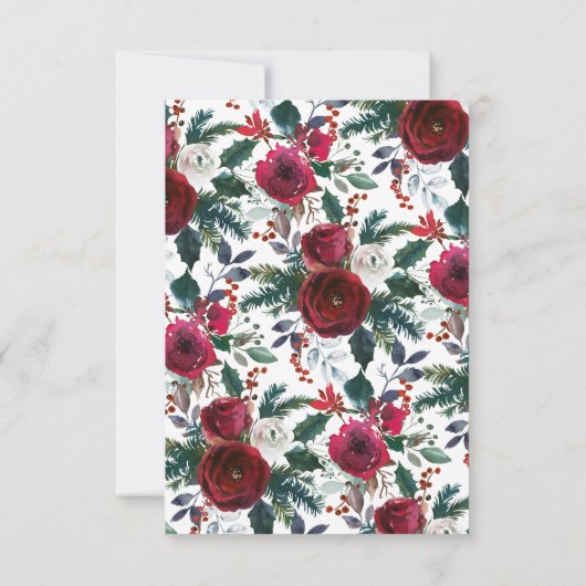 Winter Bloom Baby shower Luier Raffle Ticket Kaart (Achterkant)