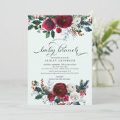 Winter Bloom Bloemen Baby shower Brunch Kaart (Staand voorkant)