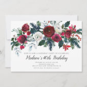 Winter Bloom Bloemen Verjaardagsfeest Kaart (Voorkant)